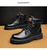 Men’s Vintage Leather Work Boots – Plus Size, Durable & Stylish